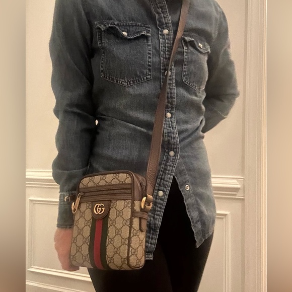 GUCCI GG Supreme GG Web Ophidia Crossbody Bag SOLD - Picture 14 of 14